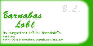 barnabas lobl business card